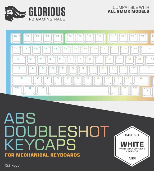 Actual product image Glorious GMMK ABS Doubleshot V2 USA Base Kit