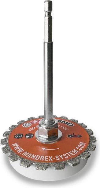 Actual product image Room05 Mandrex EzyGrind rørskaerer - T/Ø90-150mm PVC rør, diamond coated, t/indv. skaering