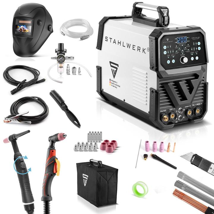 Image du produit Stahlwerk Poste à souder combiné 4 en 1 AC/DC TIG 200 Puls D CUT équipement complet