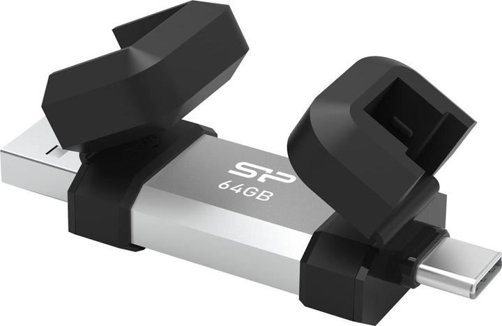 Image du produit Silicon Power 64 GB, USB TYPE-A et TYPE-C FLASH DRIVE, MOBILE C51, Silver (64 Go, USB-A, USB-C)