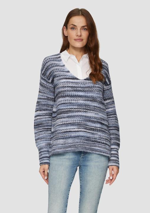 Actual product image S.Oliver Strickpullover Locker geschnittener Strickpullover in Streifen-Optik (36)