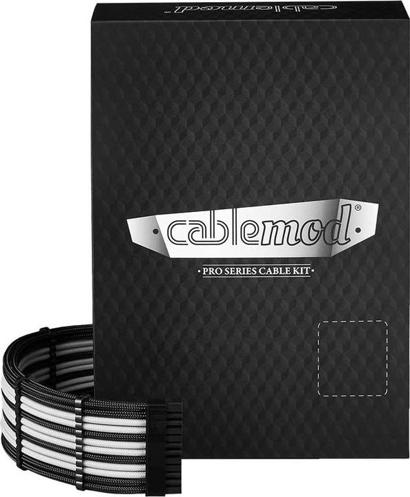 Actual product image CableMod C-Series PRO ModMesh 12VHPWR Cable Kit for Corsair RM, RMi, RMx (Black Label) - black/white (85 cm)