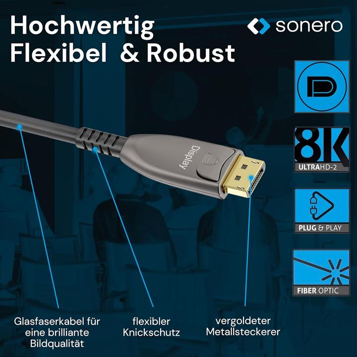 Produktbild Purelink sonero DisplayPort 8K Glasfaser Extender Kabel - 20m (20 m)