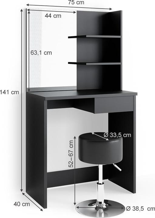 Actual product image Vicco Decoration with stool (75 x 40 x 141 cm)