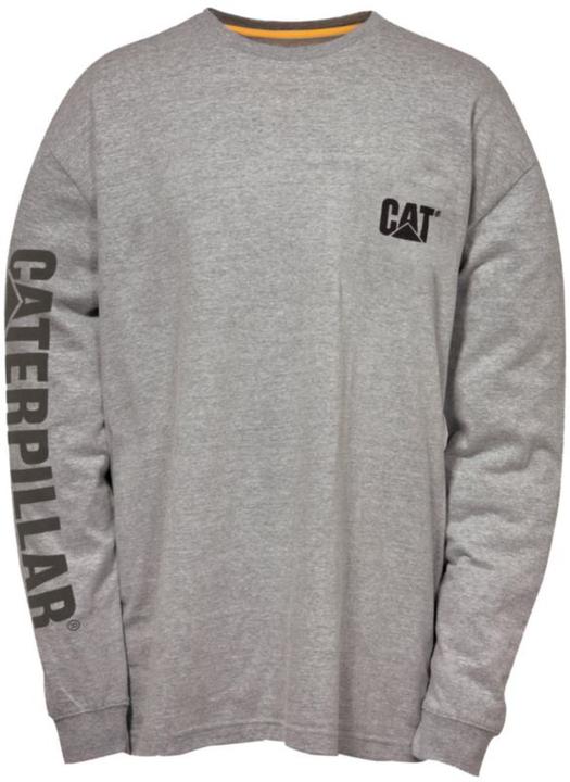 Cat Langarmshirt, Schriftzug, mit Kabelleitsystem grau