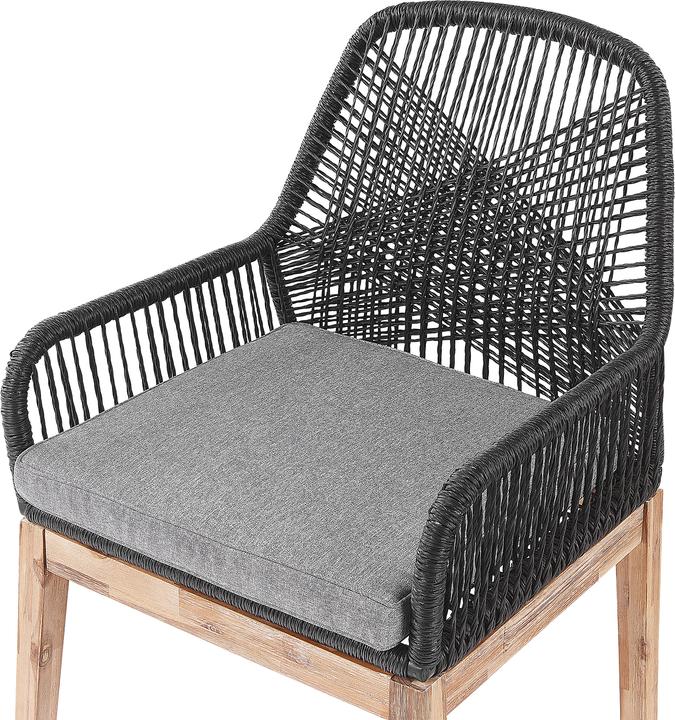 Produktbild Beliani Gartenmöbel Set Faserzement grau 90 x 90 cm 4-Sitzer Stühle schwarz / grau OLBIA (90 cm)