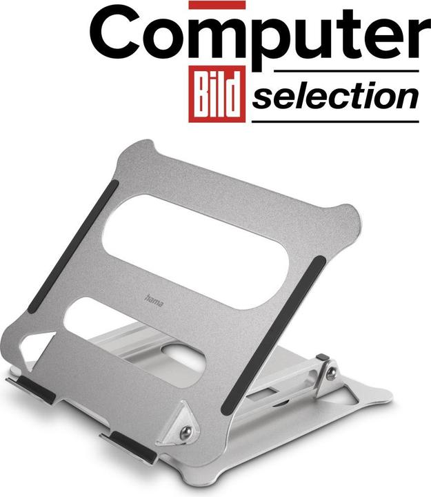 Actual product image Hama Aluminium", height-adjustable, tiltable, up to 40 cm (15.6