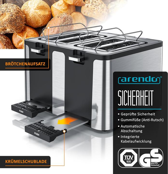 Actual product image Arendo Toaster 4 Scheiben