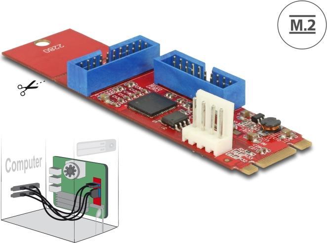 Actual product image Delock M.2 to 2x USB3.0 male connector