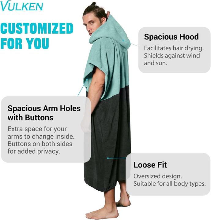 Immagine prodotto Vulken Badeponcho mit Kapuze