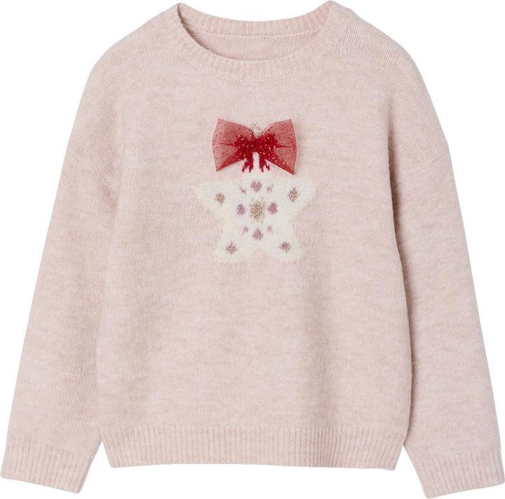 Produktbild Vertbaudet Mädchen-Pullover mit Glitzerstern und Schleife (92)