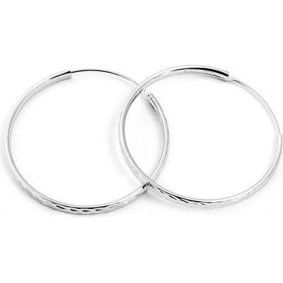 Beneto, Ohrringe, Glittering silver round earrings AGUC2099 / 35 / N (L)