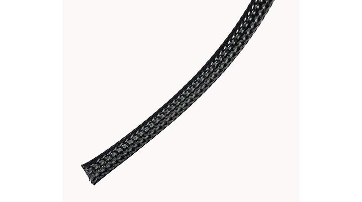Produktbild RS PRO Kabelschlauch Schwarz PET für Kabel-Ø 5mm bis 12mm, Länge 100m Umflochtener Dehnbar (Kabelschlauch, 10000 cm)