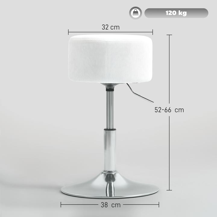 Actual product image Homcom Barhocker Polyester, Stahl Weiss