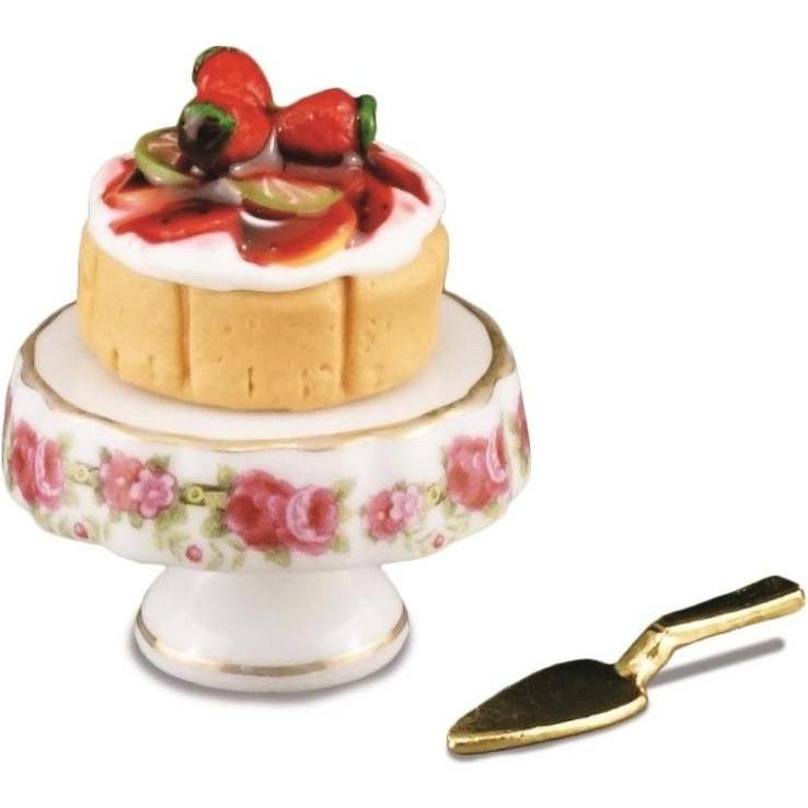 Reutter, Deko Objekt, 001.659/5 - Obsttorte auf Kuchenplatte, Miniatur