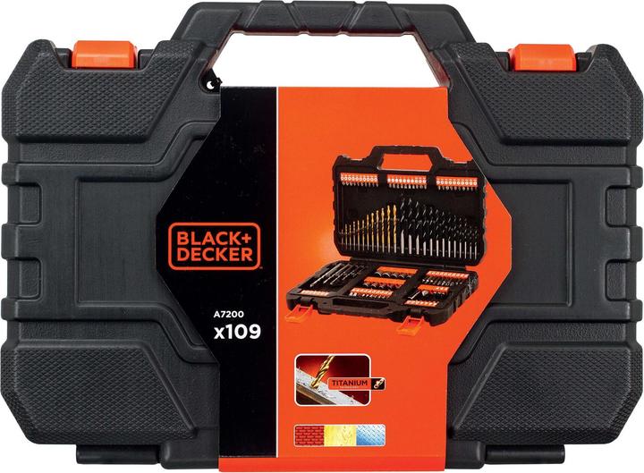 Produktbild Black & Decker Bohrer& Schrauberbitset,109teilig (1.5 mm, 2 mm, 2.5 mm, 3 mm, 3.5 mm, 4 mm, 4.5 mm, 5 mm, 5.5 mm, 6 mm, 6.5 mm, 7 mm, 7.5 mm, 8 mm, 10 mm)