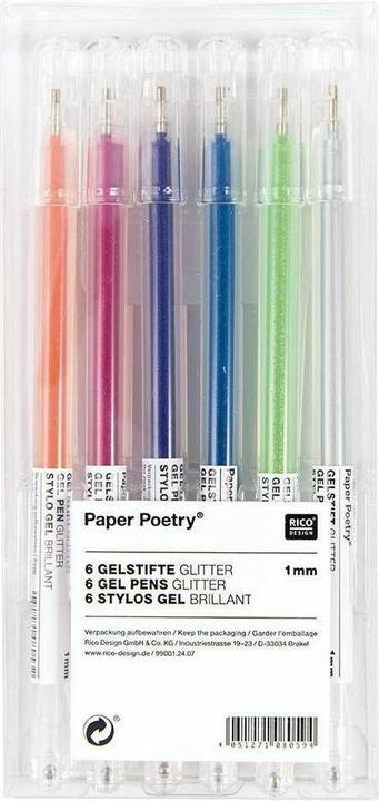 Produktbild Rico Design Gelschreiber Glitzer 1 mm, 6 Stück (Mehrfarbig, 6 x)