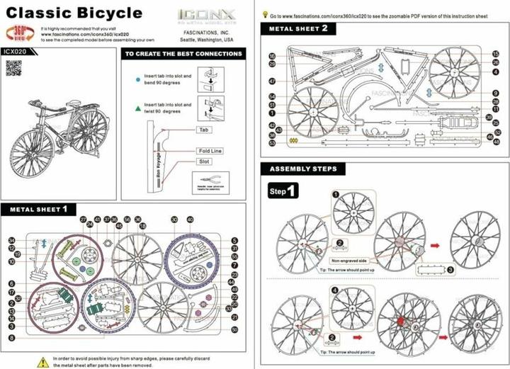 Actual product image Metal Earth Bon Voyage Bicycle