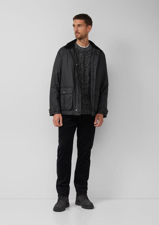 Produktbild s.Oliver Strickpullover Melierter Baumwoll-Strickpullover mit Zopfmuster (L)