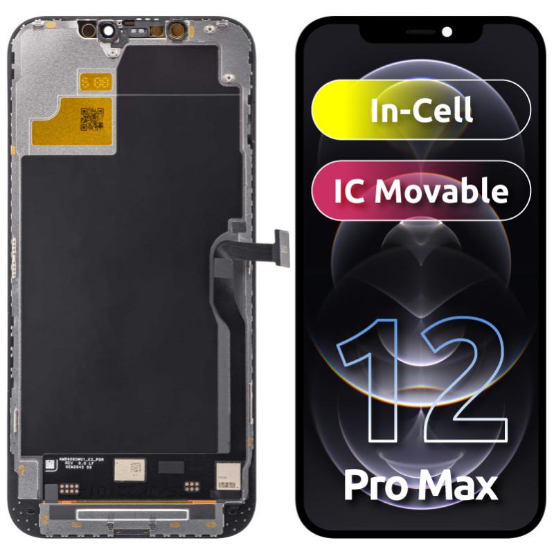 JK Display Unit für iPhone 12 Pro Max, In-Cell Version, Schwarz (Display, iPhone 12 Pro Max), Pezzi di ricambio per dispositivi mobili