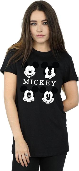 Immagine prodotto Disney Maglietta Boyfriend in cotone con testa di Topolino da donna/ragazzo (L)