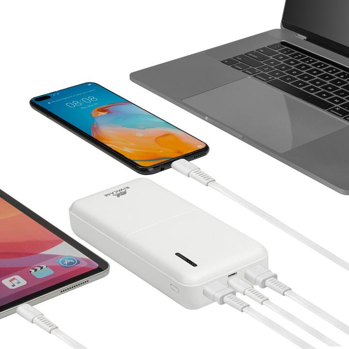 Produktbild Rivacase POWER BANK USB 20000 mAh/VA2572 Baltas (20000 mAh, 20 W, 74 Wh)