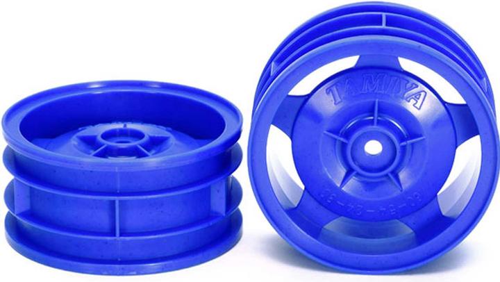 Actual product image Tamiya 4WD Buggy Front Star-Dish Wheels (blue)
