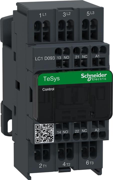 Produktbild Schneider Electric Leistungsschütz, 3p+1S+1Ö, 4kW/400V/AC3, LC1D093U7