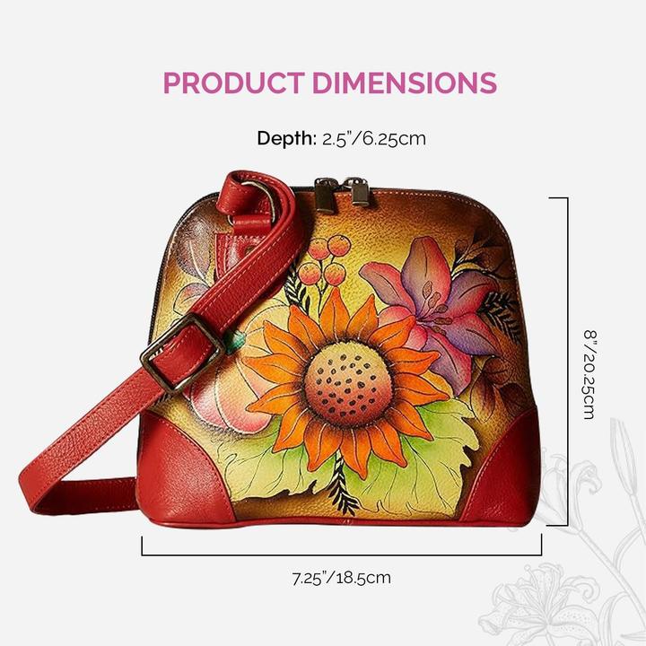 Actual product image Anuschka Anna Hand Painted Leather Multi Compartment Organizer