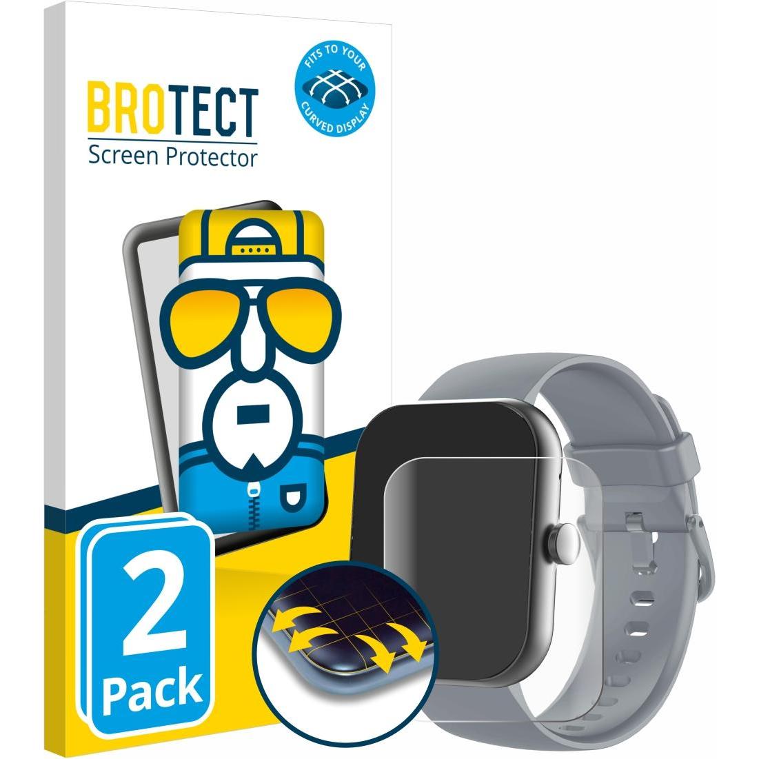 BROTECT Fullscreen Schutzfolie Displayschutz Folie Klar Transparent, Smartwatch Schutzfolie, Transparent