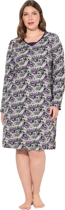 Produktbild Ulla Popken Bigshirts, 2er-Pack, V-Ausschnitt, leuchtender Frontprint (42, 44)