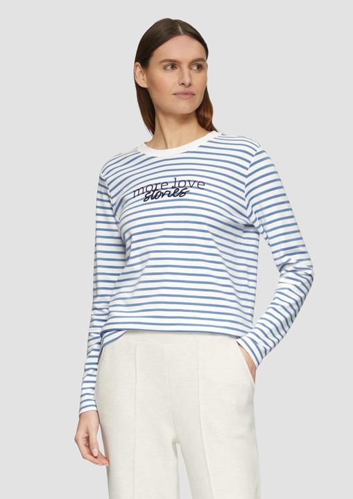 Produktbild S.Oliver T-Shirt Gestreiftes Langarmshirt im Relaxed Fit mit Artwork (44)