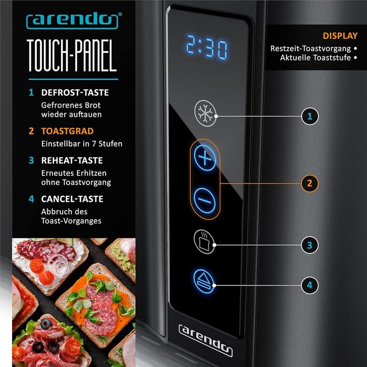 Immagine prodotto Arendo Langschlitz-Toaster mit Touchscreen