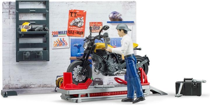 Actual product image Bruder Motorcycle workshop Scrambler Ducati