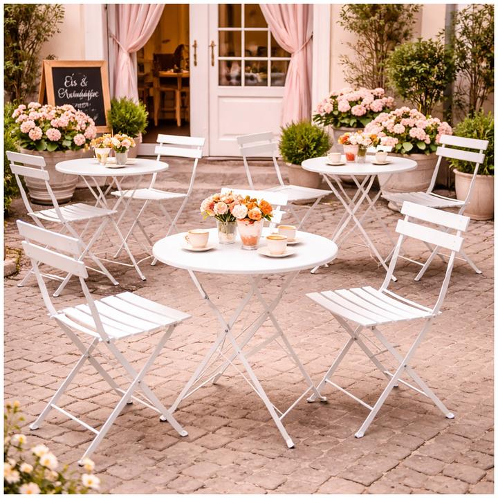 Produktbild HTI-Living Gartenstuhl 2er-Set Basil Metall Creme