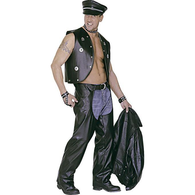 Funny Fashion Biker/rocker verkleed pet - kunstleer - zwart | Fun en Feest