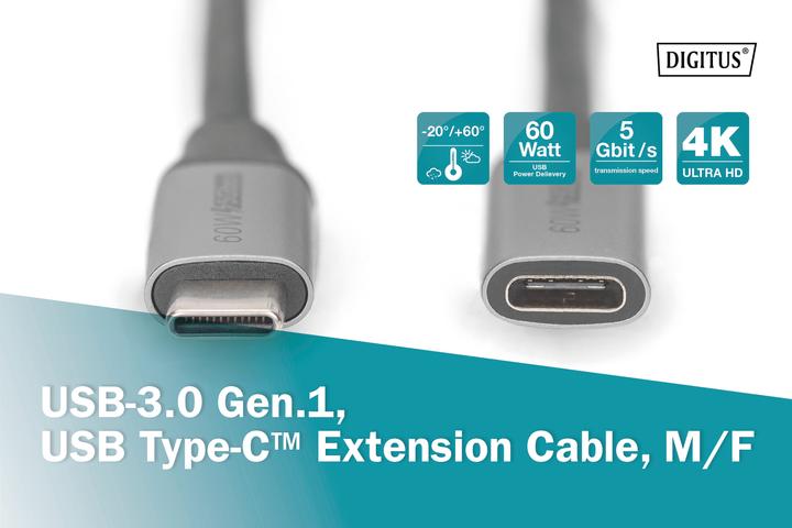 Actual product image Digitus USB Type C - USB Type C (1 m, USB 3.2 Gen 1, 60 W)