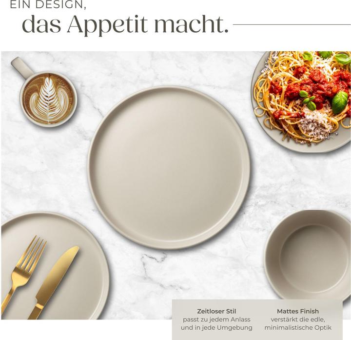 Image du produit tectake Service de vaisselle UNA en grès pour 6 personnes (30 pcs)