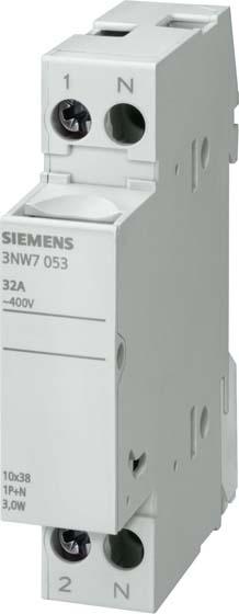 Siemens Fuse base for cylindrical fuses size 10X38MM 32A, 1 pole (Cylinder fuse, 32 A)
