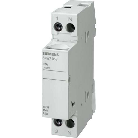 Siemens, Sicherung, Sicherungssockel für zylindrische Sicherungen Grösse 10X38MM 32A, 1polig (Zylindersicherung, 32 A)