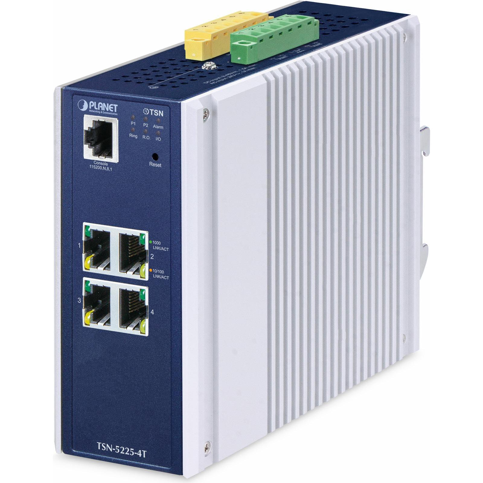 Planet Industrial L2+ 4-Port Managed TSN Ethernet Switch TS (4 porte), Switch di rete, Blu