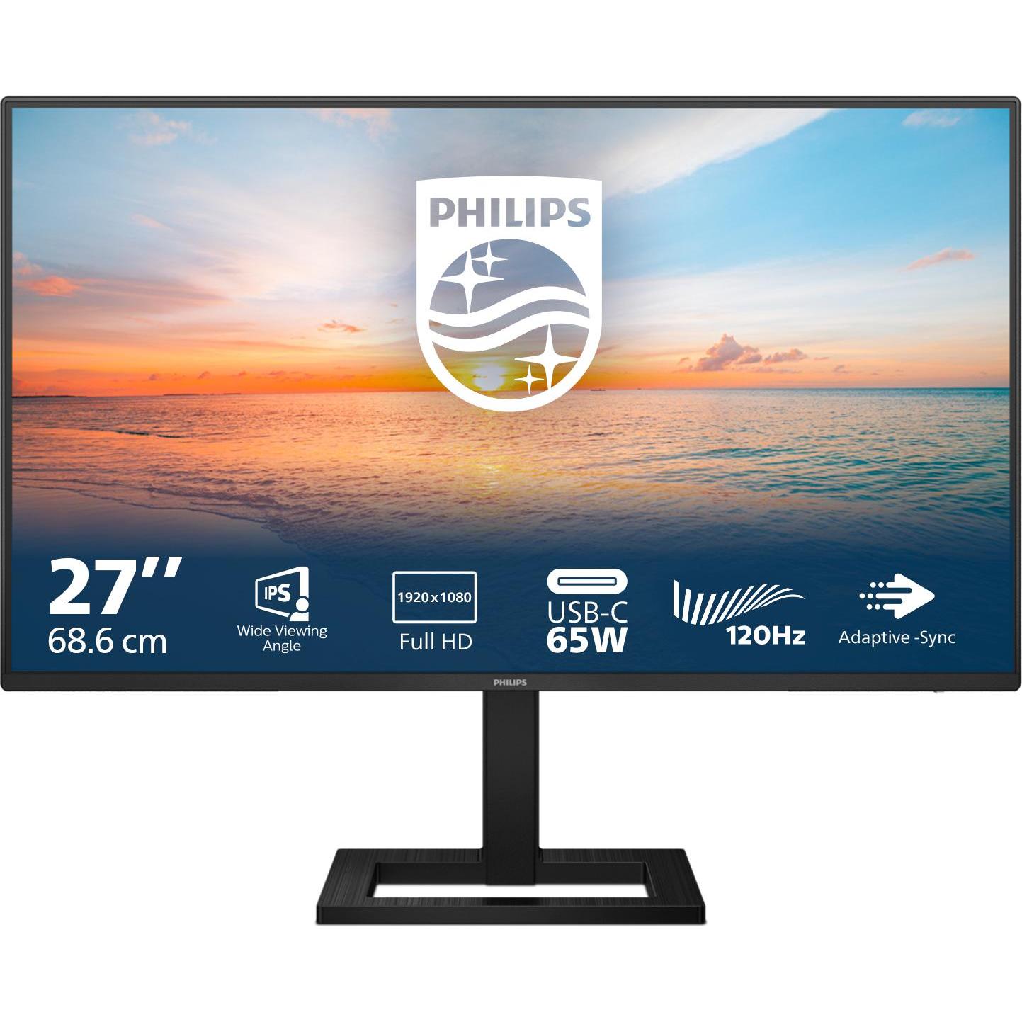 Philips 27E1N1300AE/00 (1920 x 1080 Pixel, 27"), Monitor, Schwarz