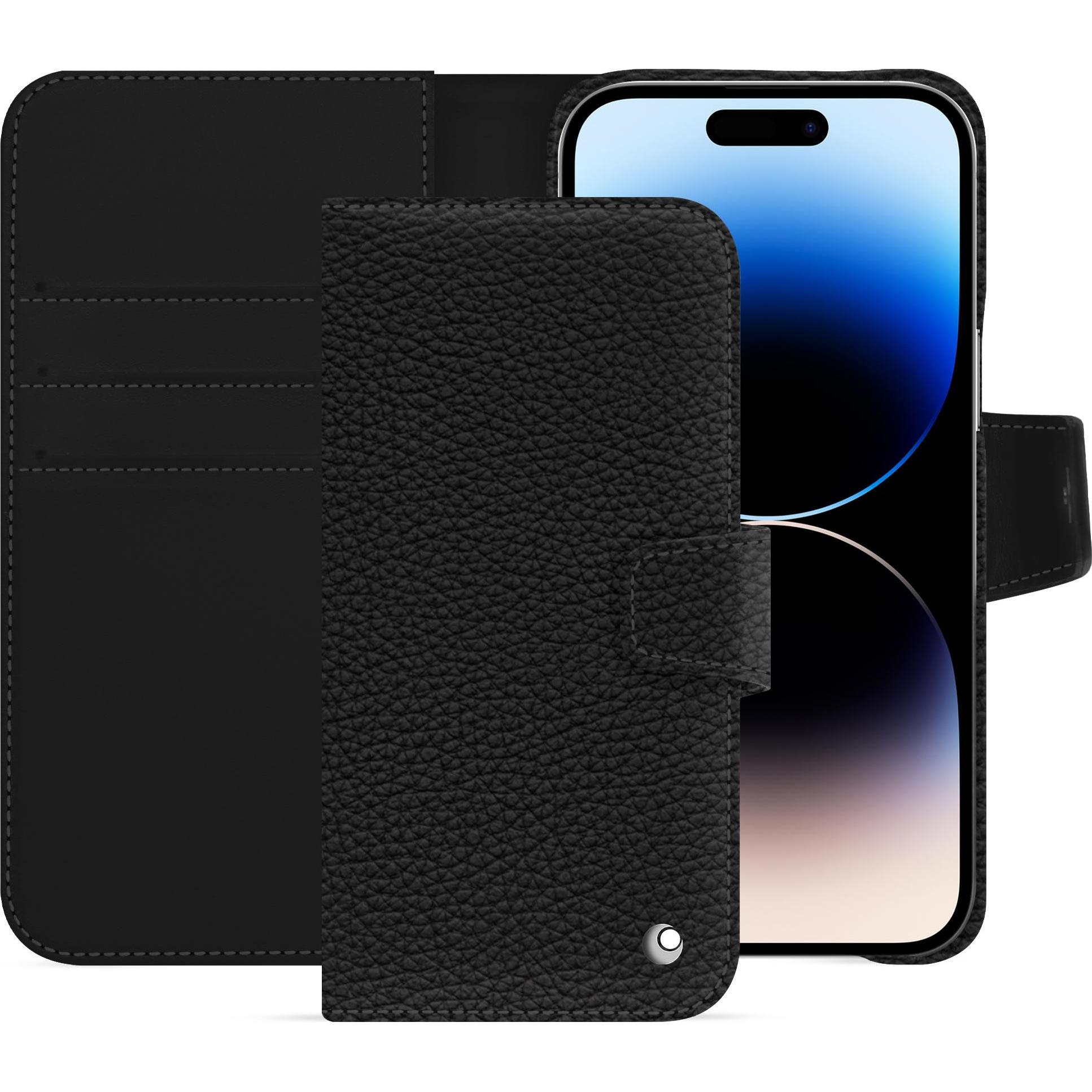 Noreve Lederschutzhülle Apple iPhone 15 Pro Max (Apple iPhone 15 Pro Max), Smartphone Hülle, Schwarz