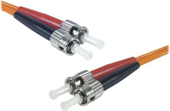 Actual product image Exertis Connect Fibre optic patch cable Eco, 50/125 µm, OM2 fibre, 2x ST plug/2x ST plug, orange, 3.0 m UPC UPC cut (LSOH, CAT6, 3 m)