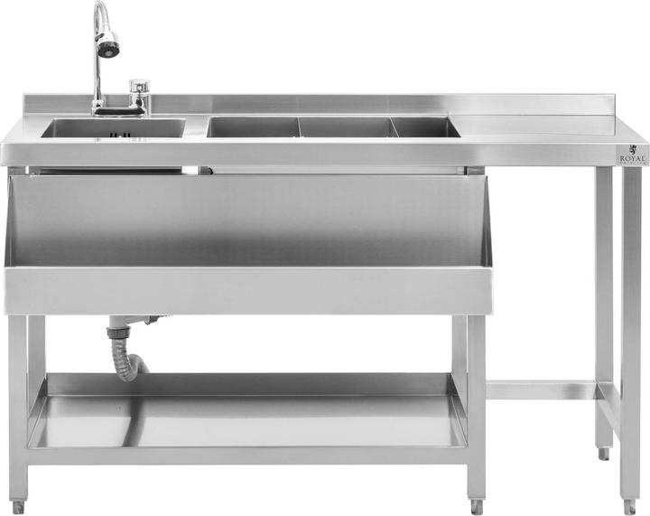 Produktbild Royal Catering Cocktail Station Cocktailtheke Cocktailbar Theke Edelstahl Wasserhahn Eisfach (Cocktail Set)