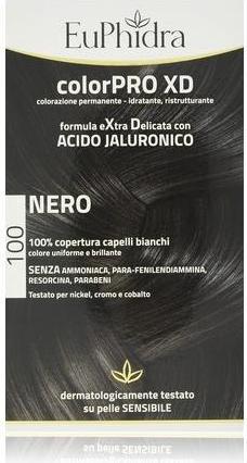 Euphidra Colorpro XD Dauerhafte Färbung mit Hyaluronsäure 190g Schwarz (Schwarz)