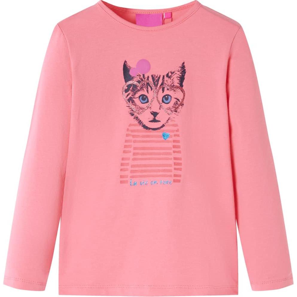 VidaXL, Jungen, Shirt, Kinder-Langarmshirt Rosa 104,Material: 95 % Baumwolle. 5, Rosa, (104)