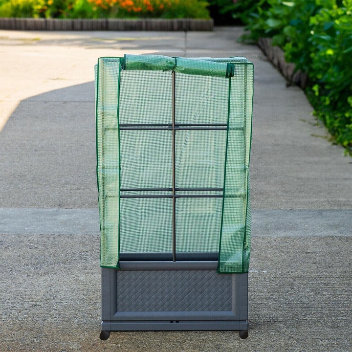 Produktbild HTI-Living Pflanzkübel mit Rankgitter und Folienabdeckung Nessa 60x30 cm