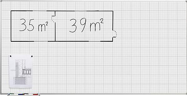 Immagine prodotto eurokraft basic Lavagna a quadretti (200 x 100 cm)