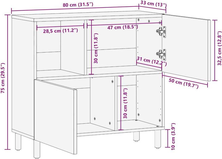Image du produit vidaXL Modernes Sideboard (33 x 80 x 75 cm)